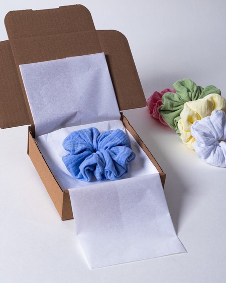 Muślinowa Scrunchie Duża - błękit