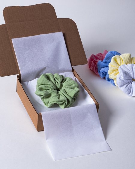 Muślinowa Scrunchie Duża - pistacjowy