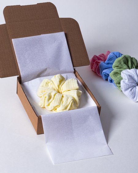 Muślinowa Scrunchie Duża - masełkowy