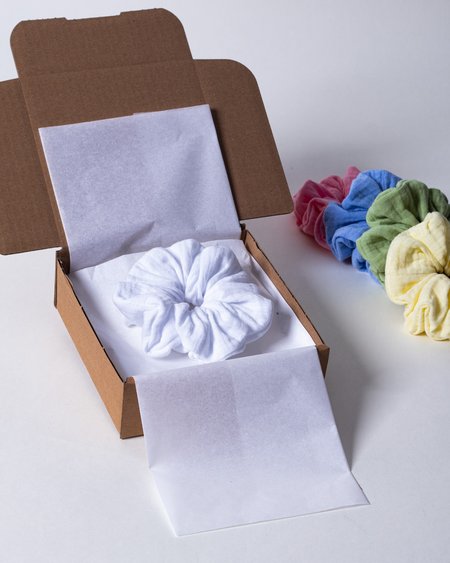 Muślinowa Scrunchie Duża - biały